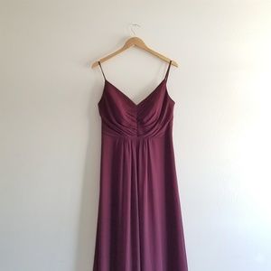 Maroon Bridesmaids Dress Deep V